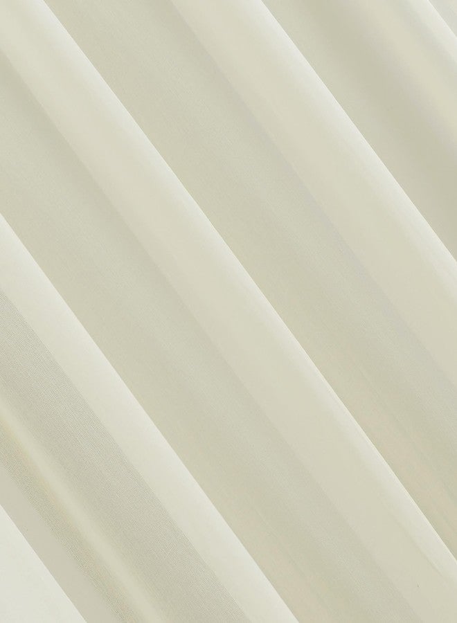 Archaeo 100% Cotton Sheer Curtain, 50" x 84, Cream - Image 3